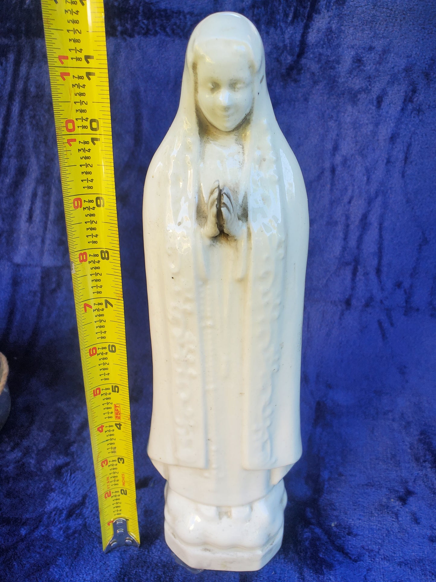 Large White Madonna Figurine Vintage 1950s–1960s