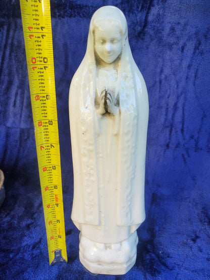 Large White Madonna Figurine Vintage 1950s–1960s