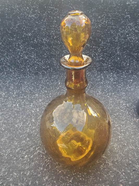 Vintage Amber Decanter Bottle