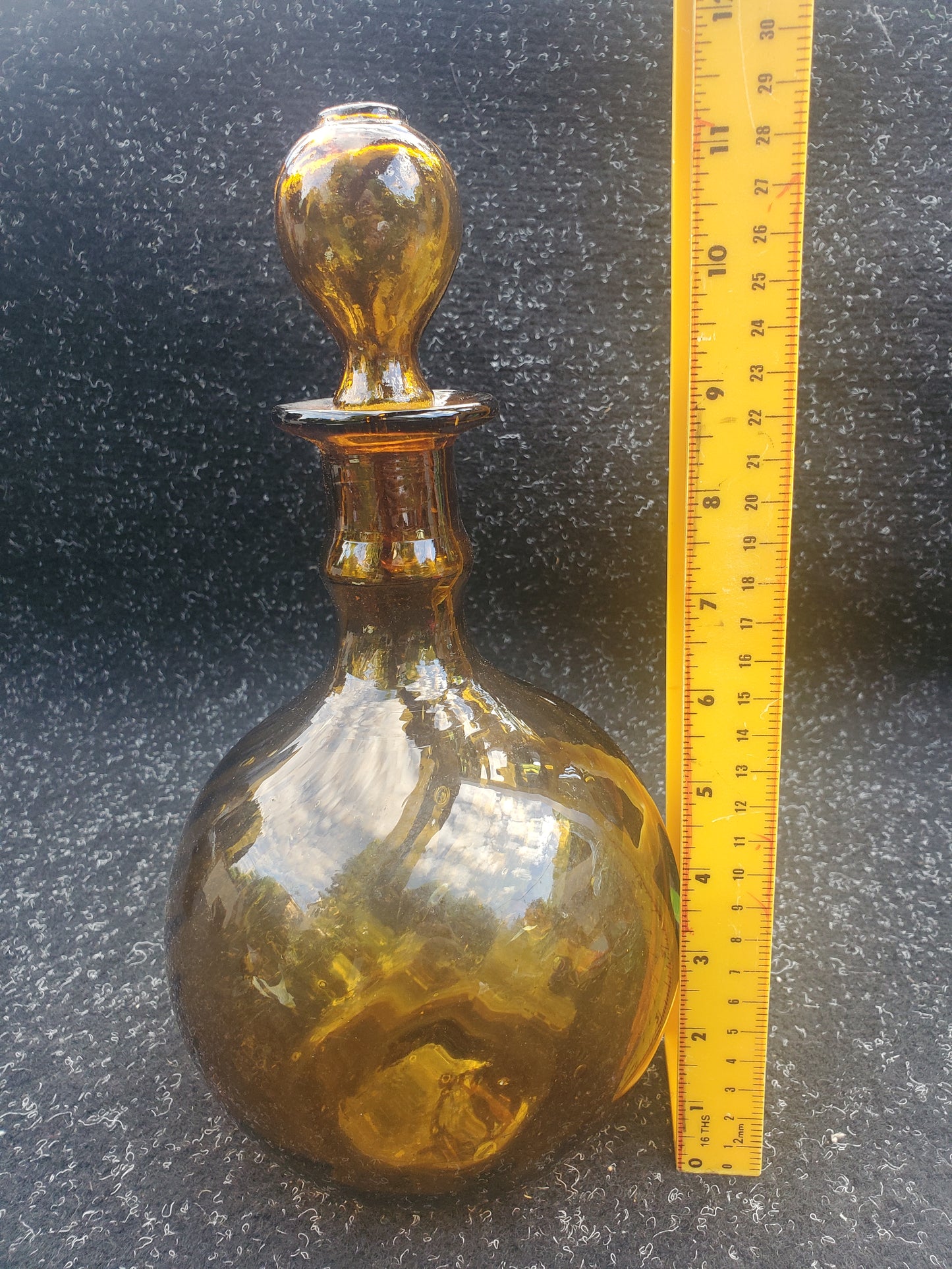 Vintage Amber Decanter Bottle
