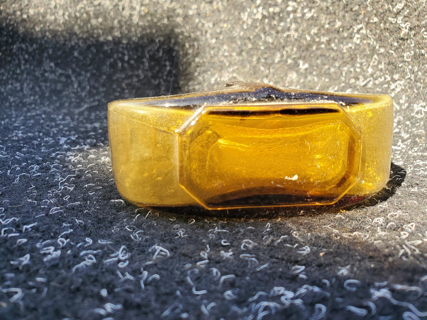 Set of four (4) Figural VIOLIN bottles (amber, 2 blue, green)