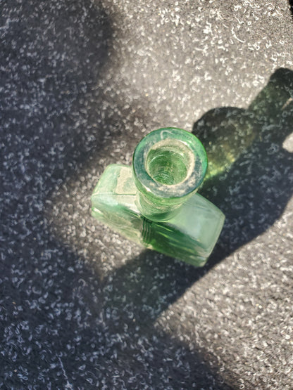 Set of four (4) Figural VIOLIN bottles (amber, 2 blue, green)