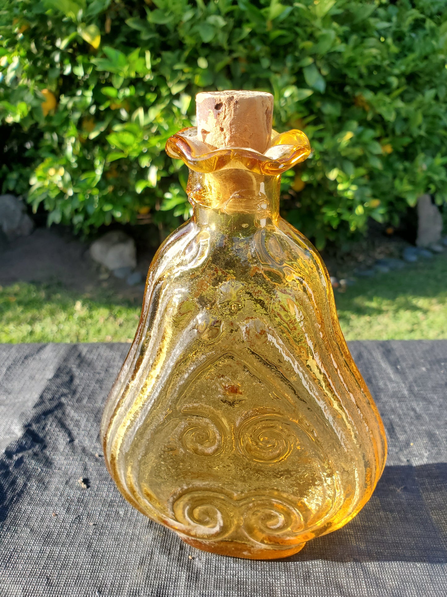 Amber Scroll Flask 1950s–1970s