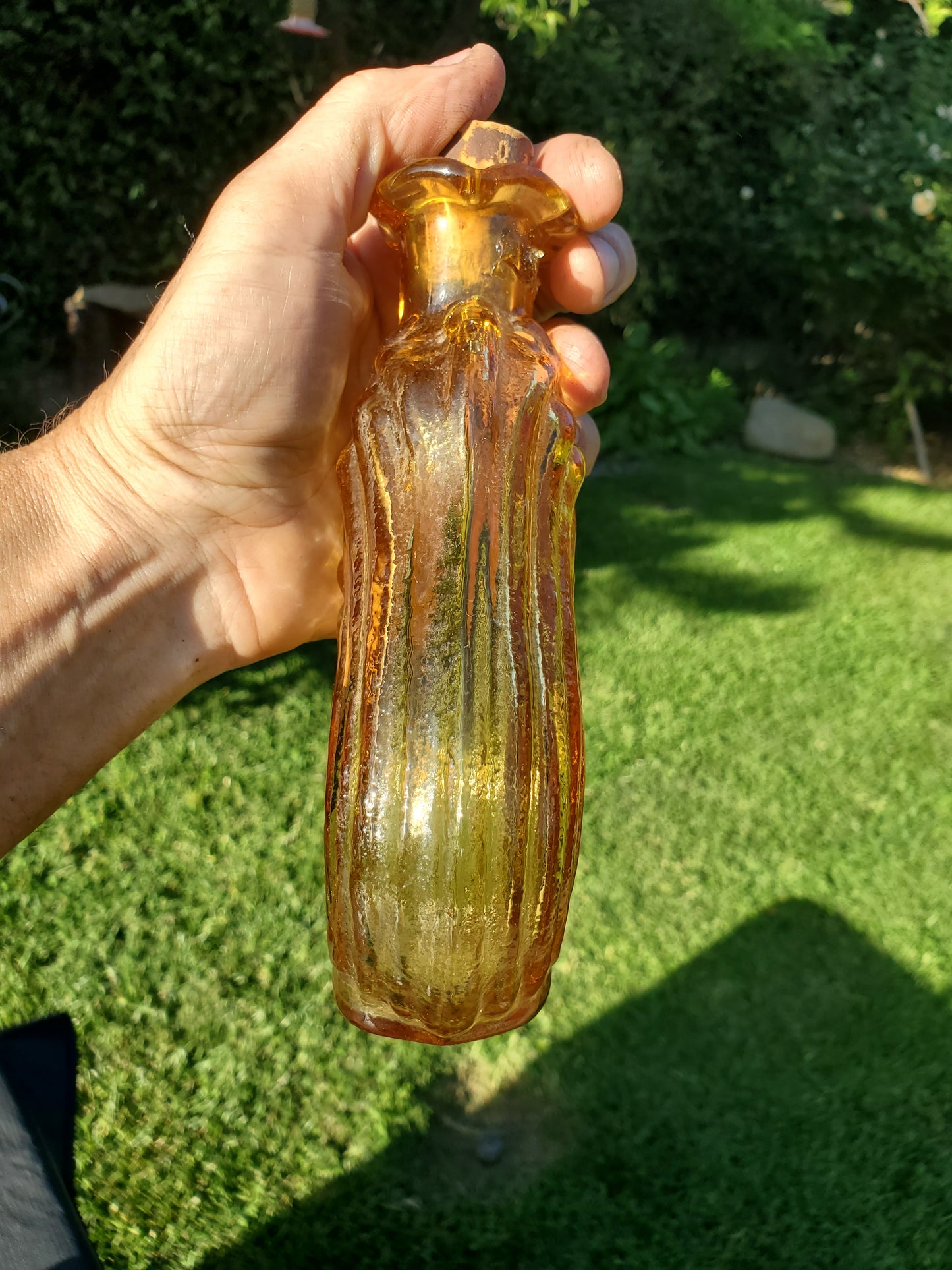 Amber Scroll Flask 1950s–1970s