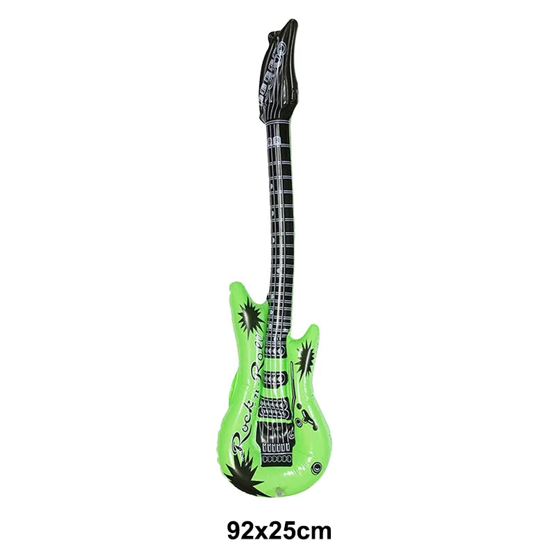 PVC Guitar Microphone Balloon Rock Star Inflatable Musical Note Piano Balloons instrument Kids Adult Toys 80s 90s Party Supplies