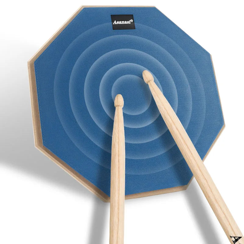 Mute Drum Pad with Sticks, Beat Training, Beginner Rubber Surface, Soundproofing, Shock-Absorbing Cotton, 12 inches