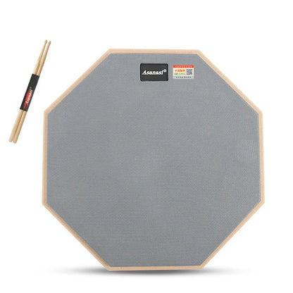 Mute Drum Pad with Sticks, Beat Training, Beginner Rubber Surface, Soundproofing, Shock-Absorbing Cotton, 12 inches