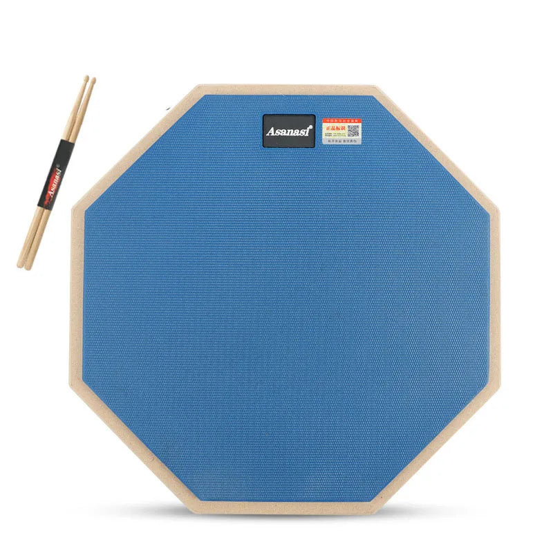 Mute Drum Pad with Sticks, Beat Training, Beginner Rubber Surface, Soundproofing, Shock-Absorbing Cotton, 12 inches