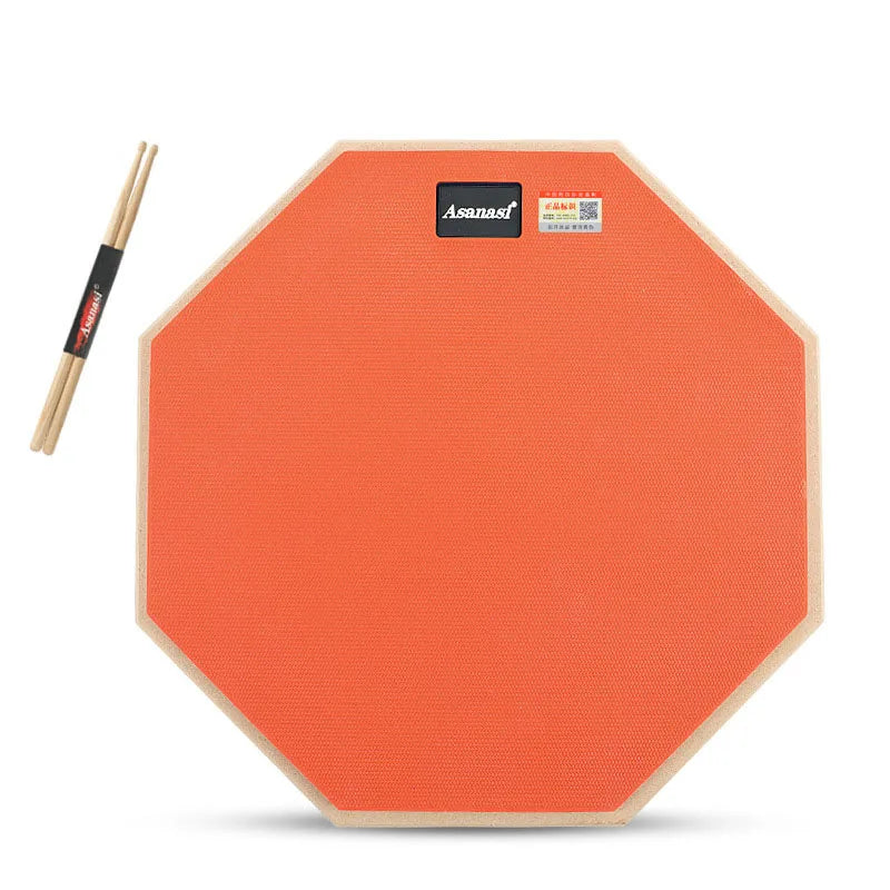 Mute Drum Pad with Sticks, Beat Training, Beginner Rubber Surface, Soundproofing, Shock-Absorbing Cotton, 12 inches